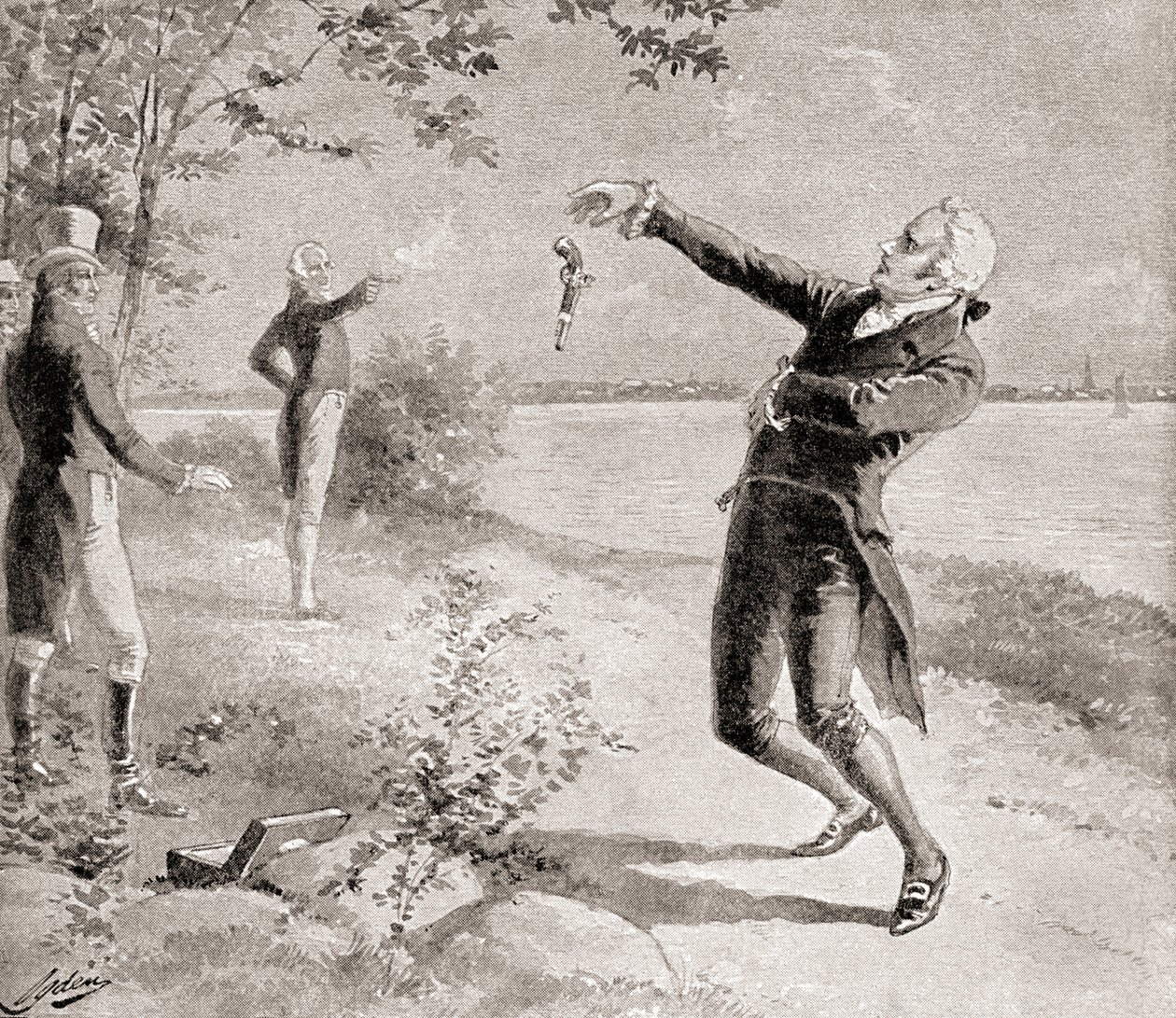 The Burr?-Hamilton duel on July 11, 1804, from The History of Our Country, published 1905  by Henry Alexander Ogden