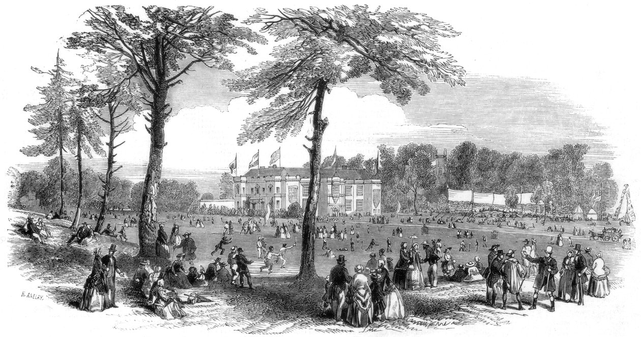Evrensel Kardeşlik festivalinin Yeri, Dengesi ve Bağları, Hartwell, Buckinghamshire, 1851. by Henry Anelay