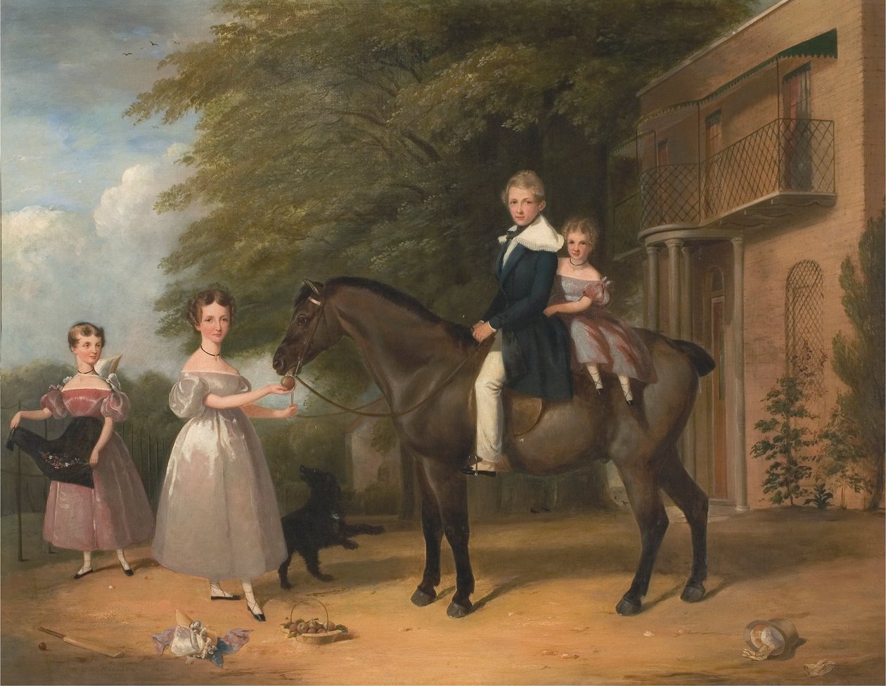 Atlı ve Köpekli Çocuklar by Henry Barraud