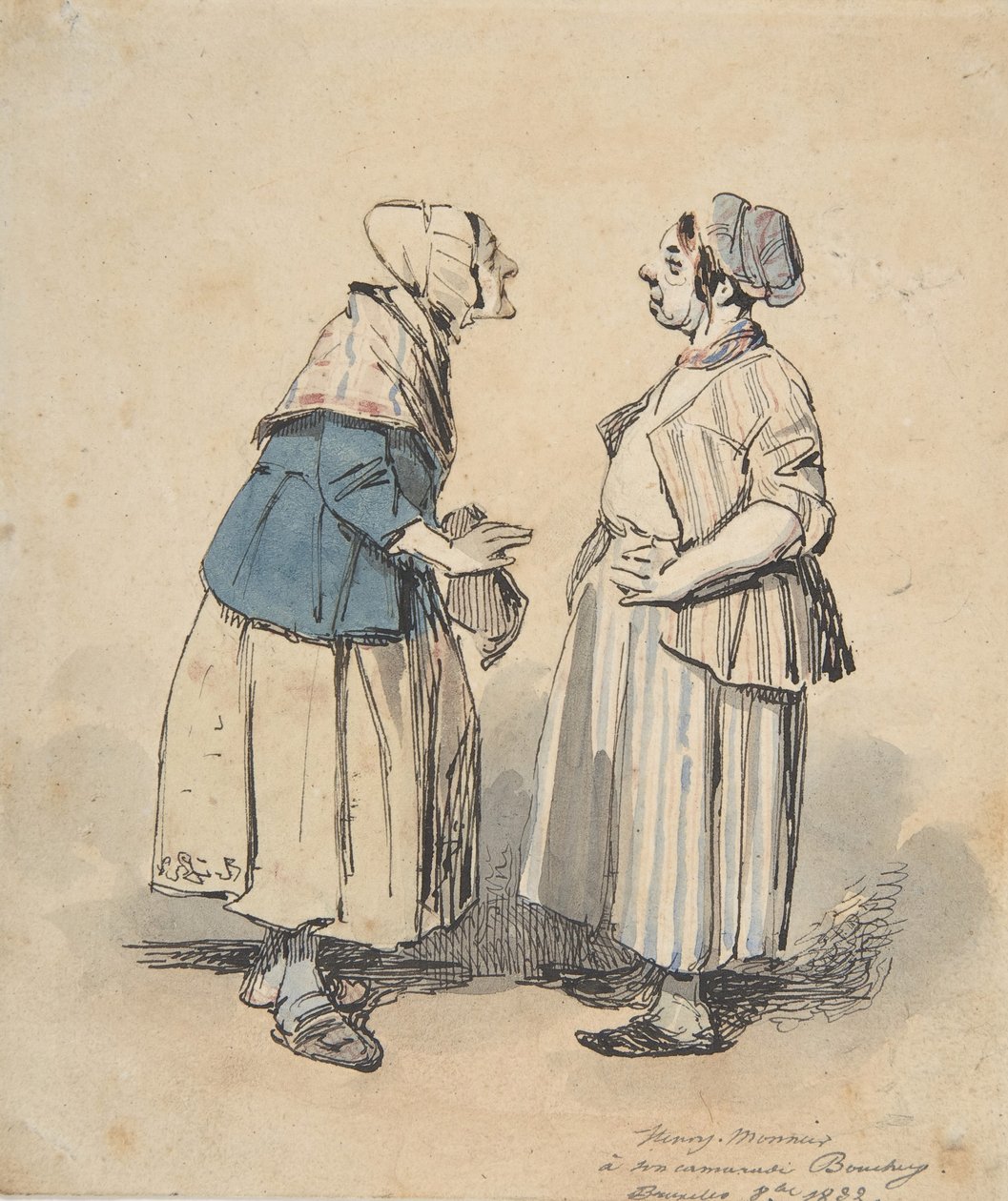 İki Dedikodu Les Deux Dedikodu, 1832. by Henry Bonaventure Monnier