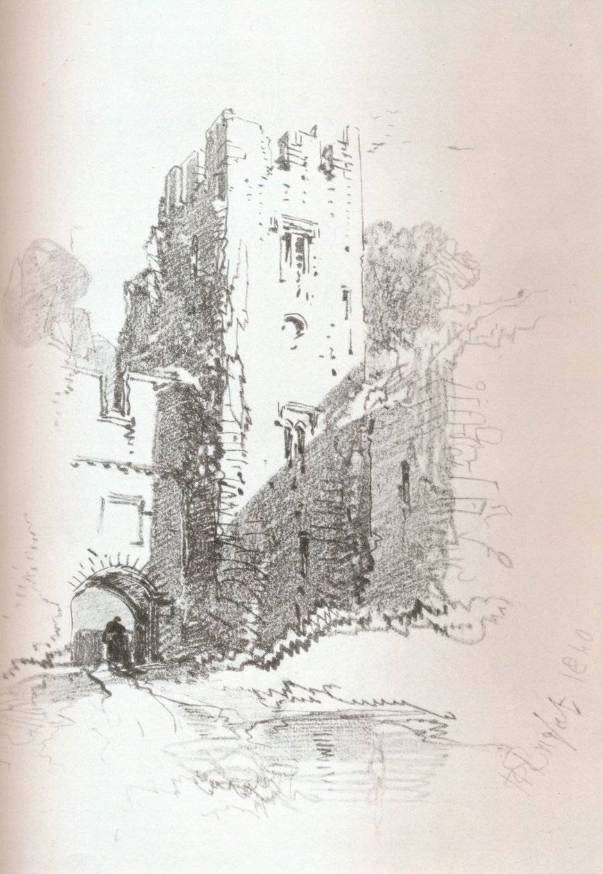 Paisley yakınlarındaki Crookston Kalesi, 1840 by Henry Bright