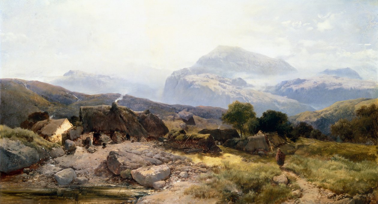Galler Tepelerinde (tuval üzerine yağlı boya) by Henry Bright