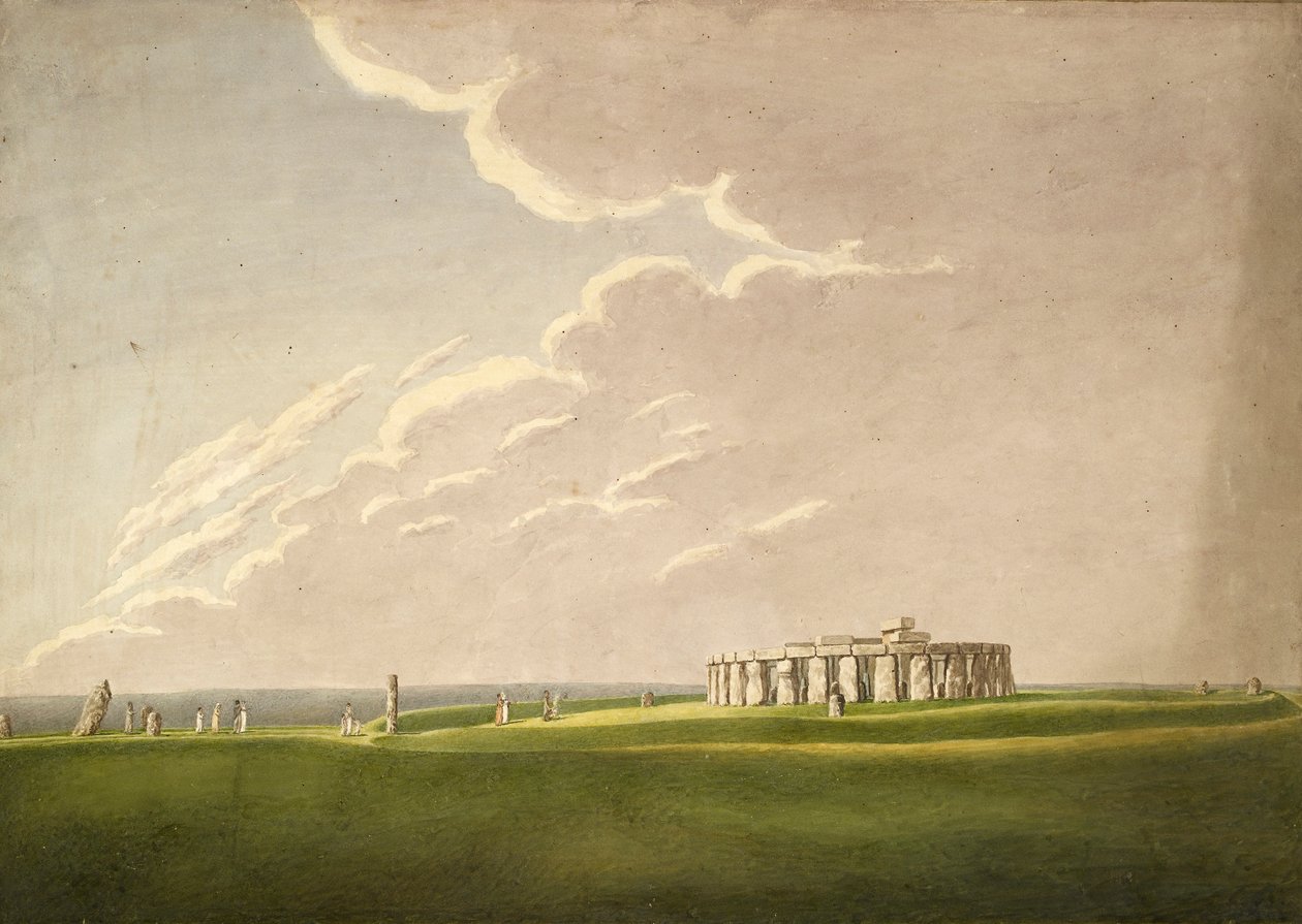 Büyük Antediluvian Stonehenge Tapınağı: Kuzeyden orijinal haliyle, 1824-1839 by Henry Browne