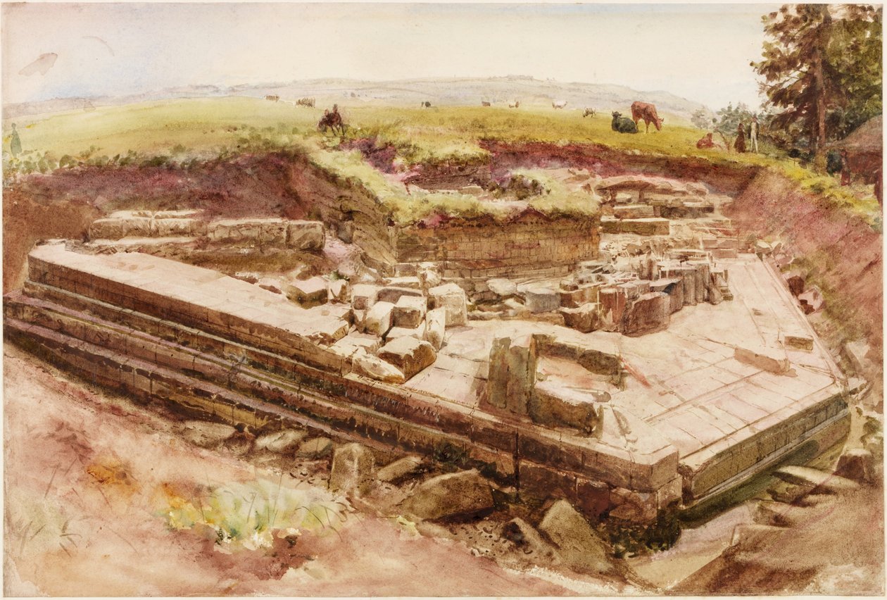 Cilurnum veya Chesters (kağıt üzerine guaj, kurşun kalem ve sulu boya) by Henry Burdon Richardson