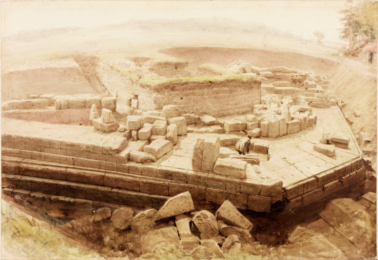 Cilurnum veya Chesters (kağıt üzerine guaj, kurşun kalem ve sulu boya) by Henry Burdon Richardson