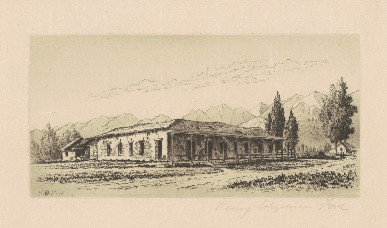 Aguirre Evi Santa Barbara, c. 1880. by Henry Chapman Ford