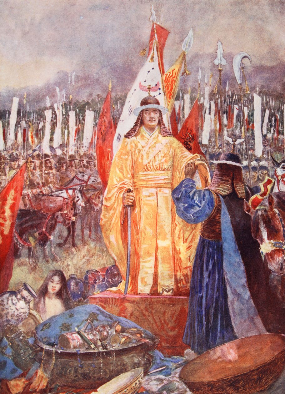 Büyük Mareşal, Savaş Alanında İmparator İlan Edildi, 'Hutchinsons Ulusların Tarihi'nden bir örnek, c.1920 by Henry Charles Seppings Wright