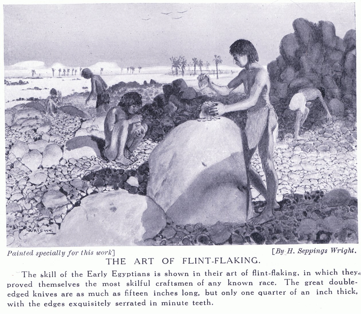 Çakmaktaşı yapma sanatı, c.1920 by Henry Charles Seppings Wright