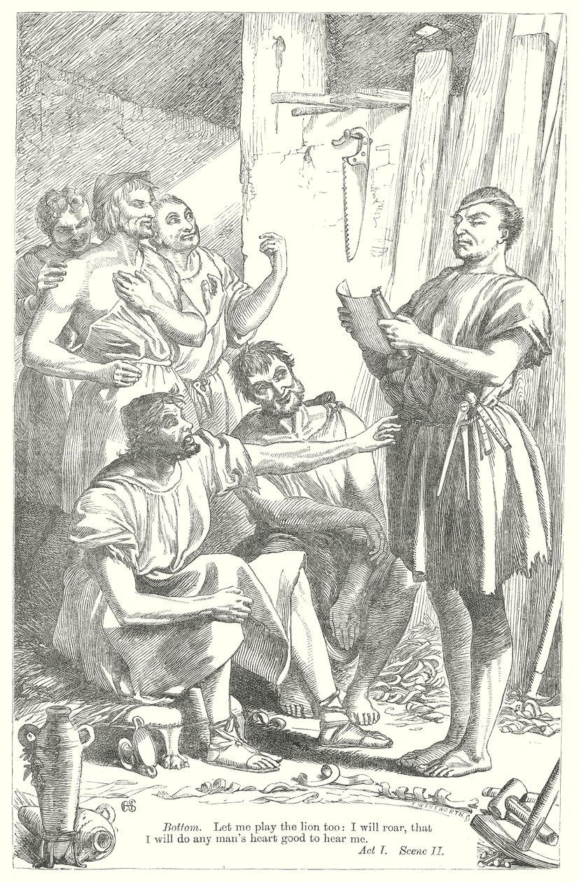 Bir Yaz Gecesi Rüyası (gravür) by Henry Courtney (after) Selous