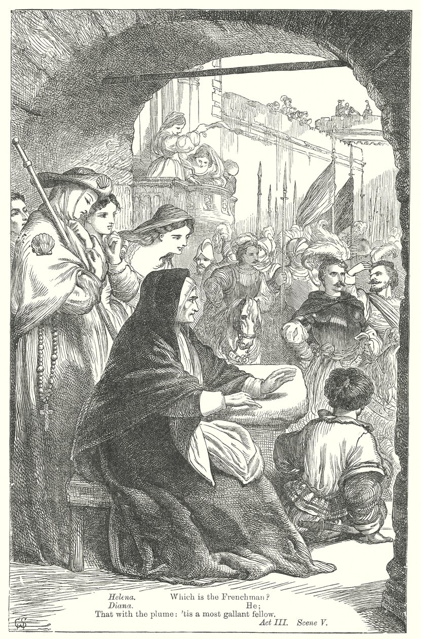 Sonu İyi Biten Her Şey Yolundadır (gravür) by Henry Courtney (after) Selous