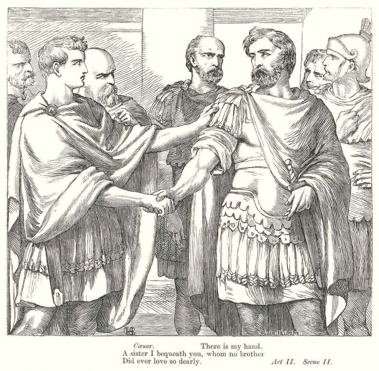 Antonius ve Kleopatra (gravür) by Henry Courtney (after) Selous