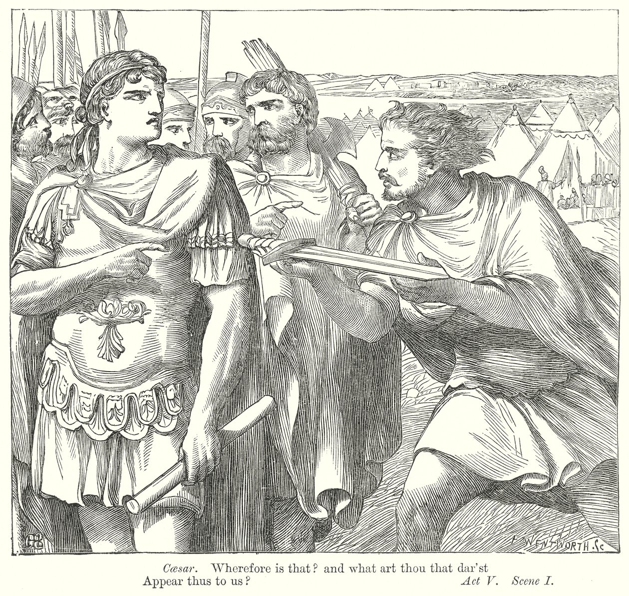 Antonius ve Kleopatra (gravür) by Henry Courtney (after) Selous