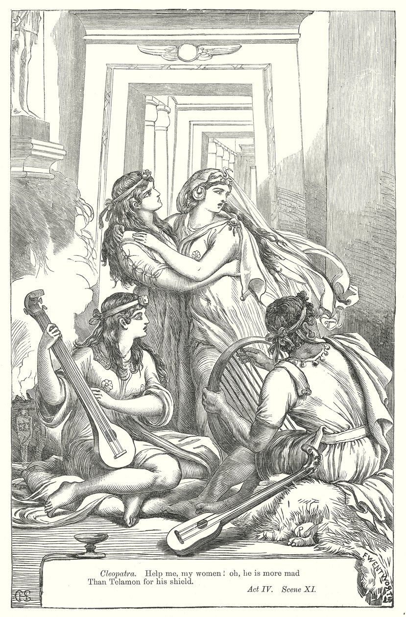 Antonius ve Kleopatra (gravür) by Henry Courtney (after) Selous
