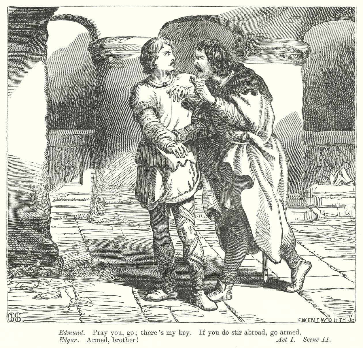 Kral Lear (gravür) by Henry Courtney (after) Selous