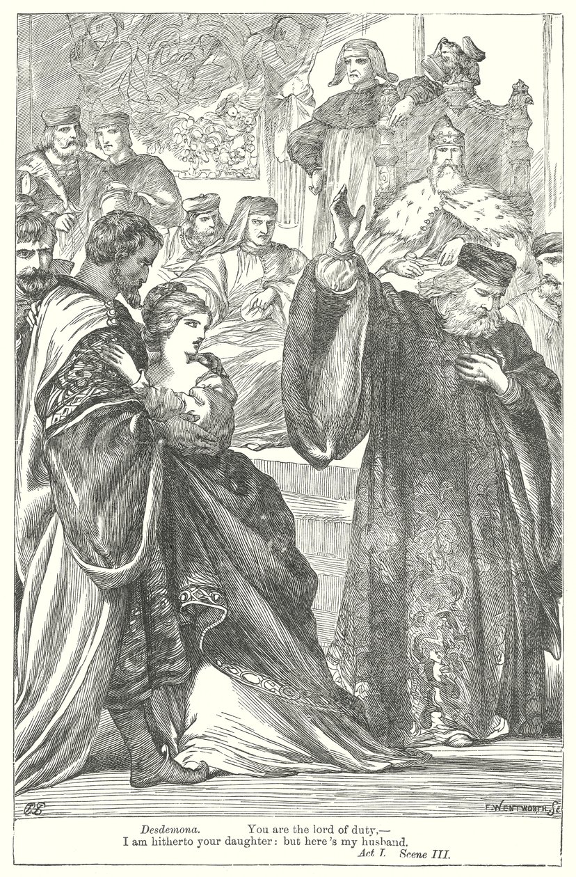 Othello (gravür) by Henry Courtney (after) Selous
