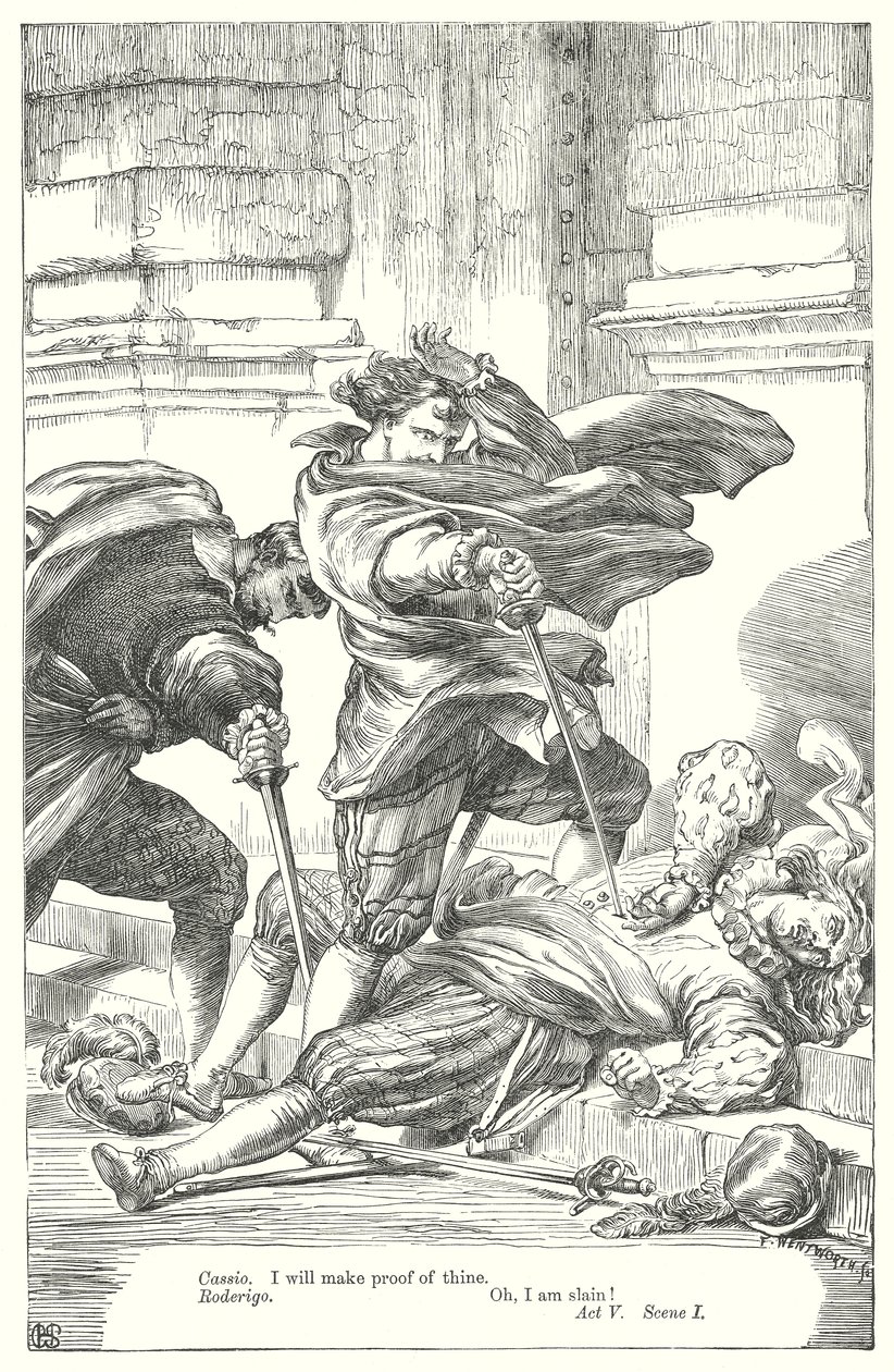 Othello (gravür) by Henry Courtney (after) Selous