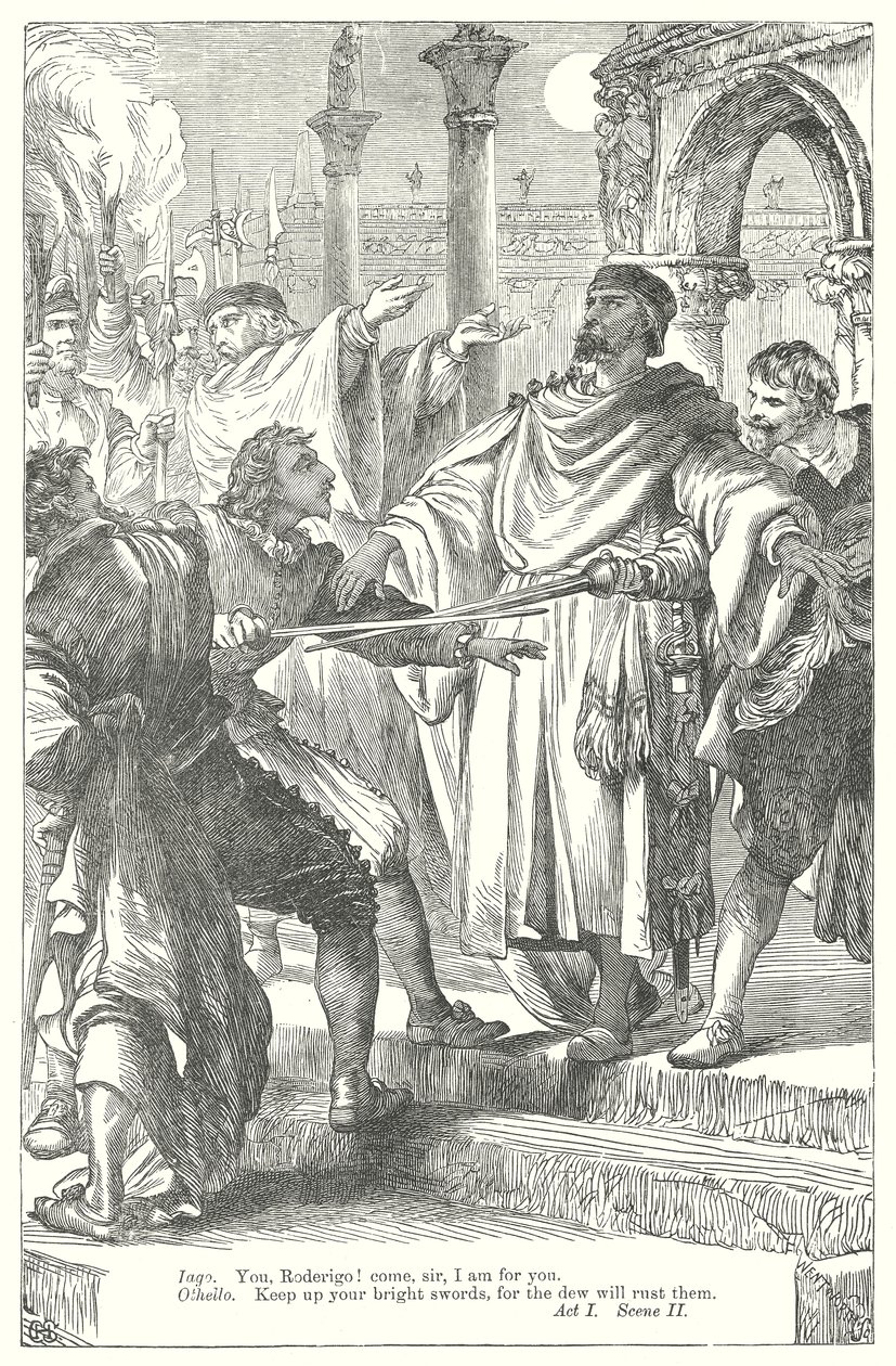 Othello (gravür) by Henry Courtney (after) Selous