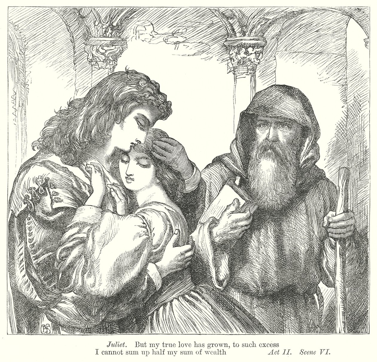 Romeo ve Juliet (gravür) by Henry Courtney (after) Selous