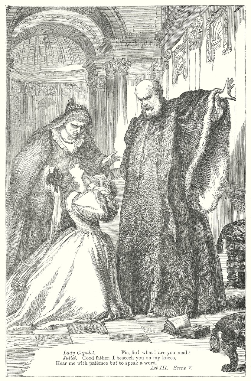 Romeo ve Juliet (gravür) by Henry Courtney (after) Selous