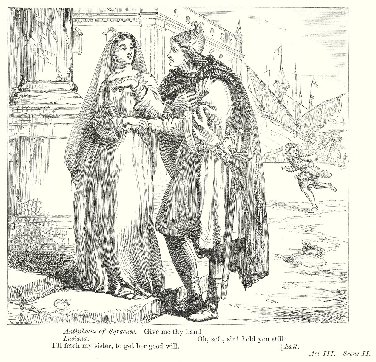 Yanlışlıklar Komedyası (gravür) by Henry Courtney (after) Selous