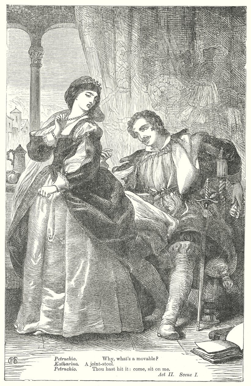 Hırçın Kız (gravür) by Henry Courtney (after) Selous