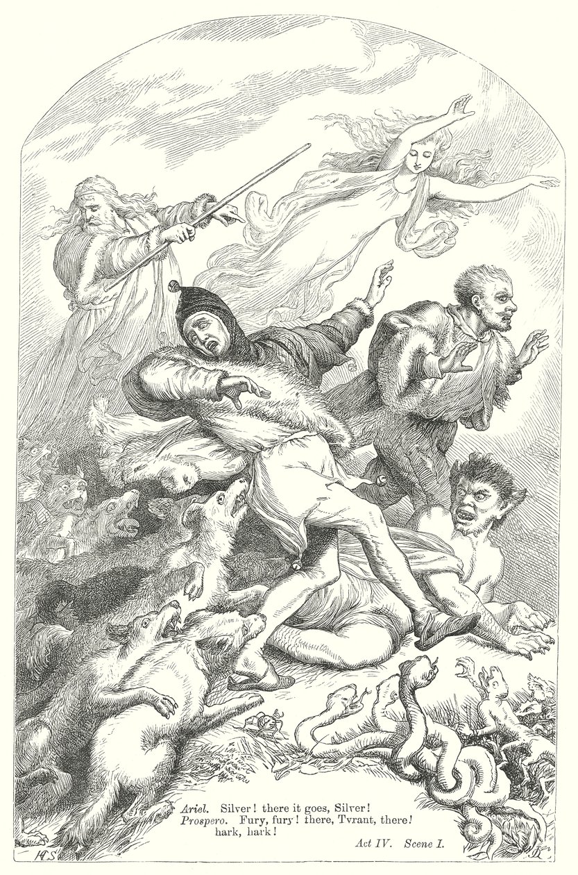 The Tempest (gravür) by Henry Courtney (after) Selous