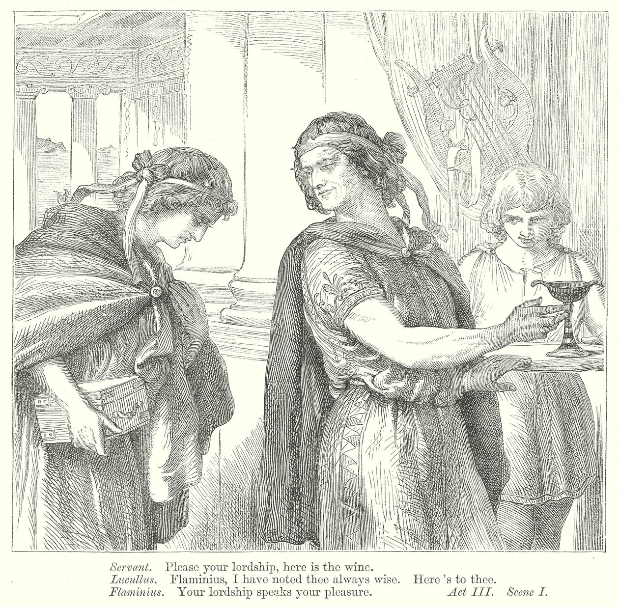 Atinalı Timon (gravür) by Henry Courtney (after) Selous
