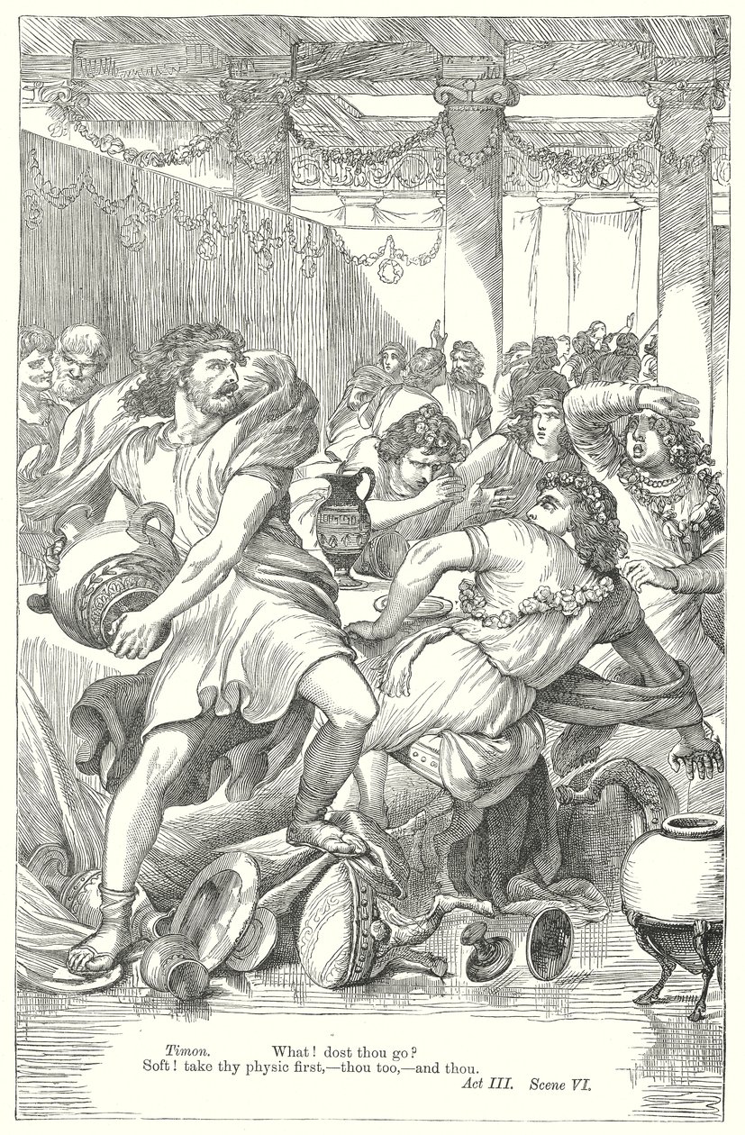 Atinalı Timon (gravür) by Henry Courtney (after) Selous