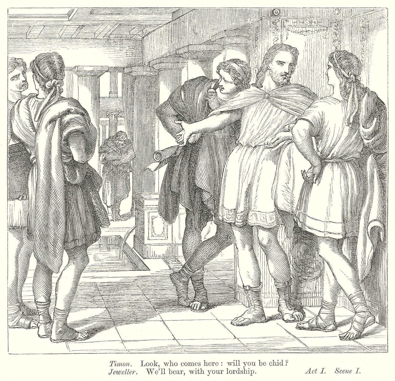 Atinalı Timon (gravür) by Henry Courtney (after) Selous