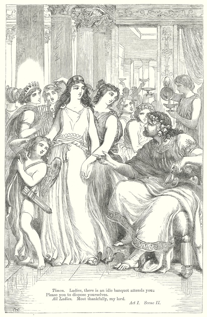 Atinalı Timon (gravür) by Henry Courtney (after) Selous