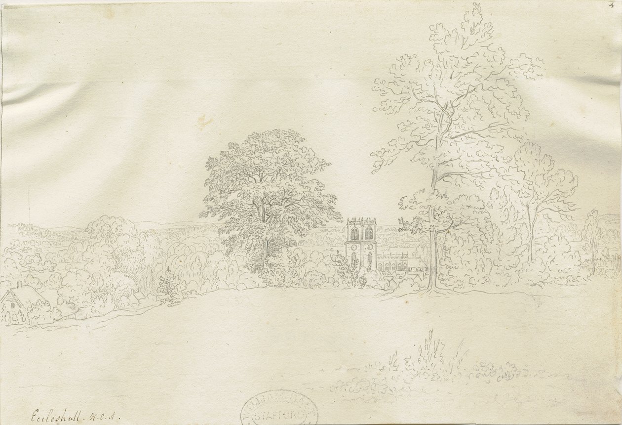 Eccleshall Köyü: karakalem, nd [1788-1855] (çizim) by Henry Curzon Allport