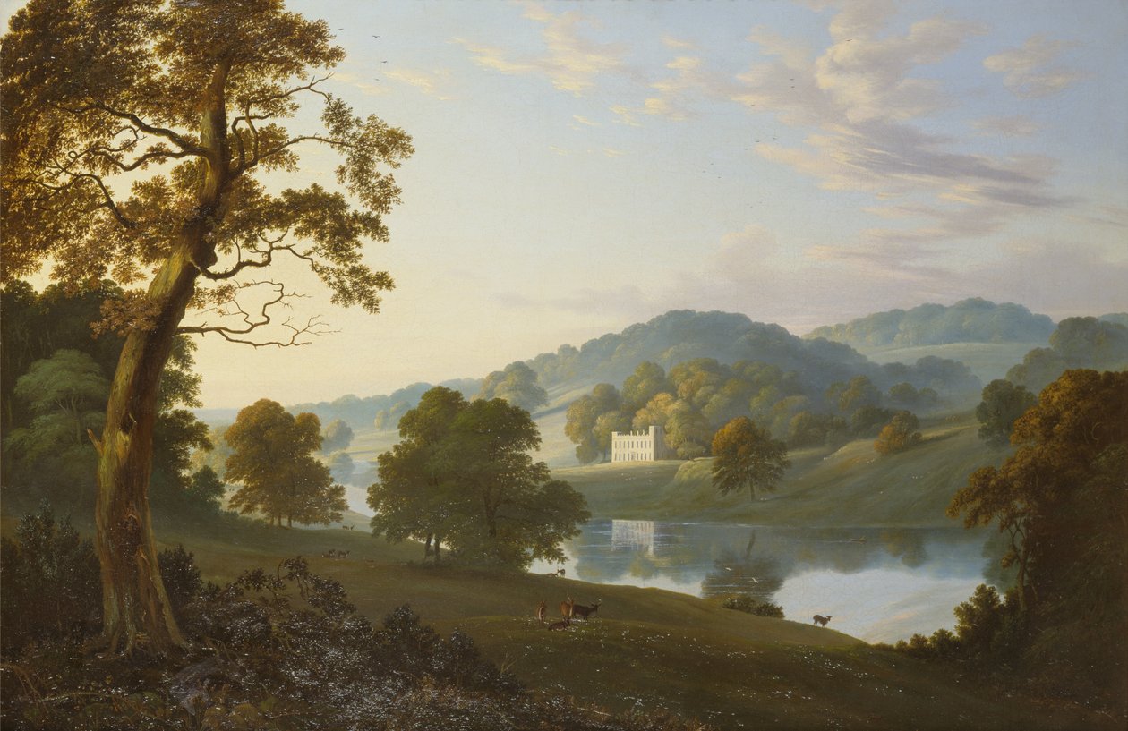 Great Barr Hall, Staffordshire (tuval üzerine yağlı boya) by Henry Curzon Allport