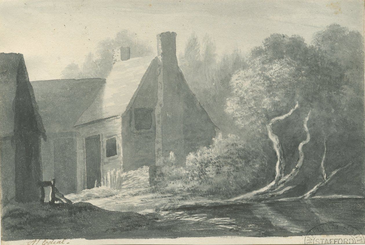 Lichfield - Edial: sepya yıkama çizimi, nd [1788-1855] (çizim) by Henry Curzon Allport