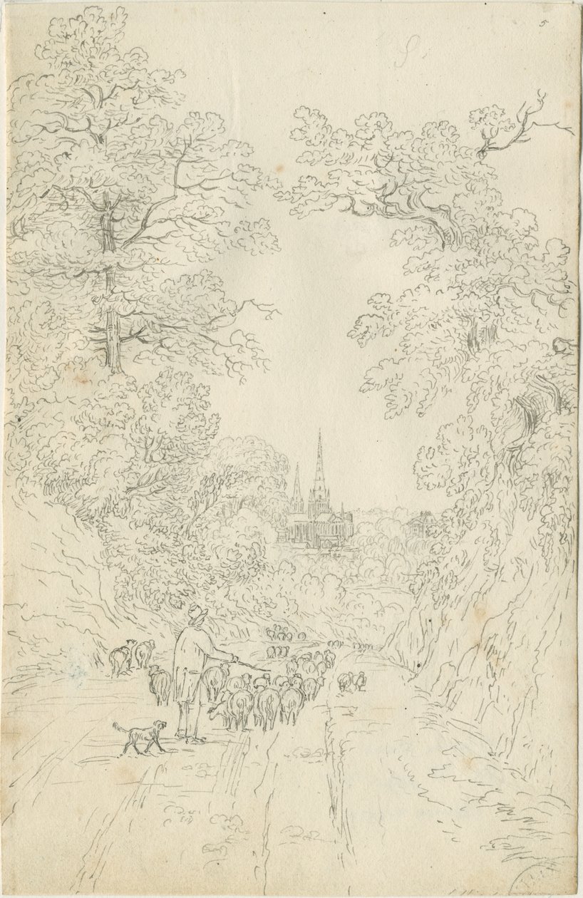 Lichfield Katedrali - Güney Doğu Görünümü by Henry Curzon Allport