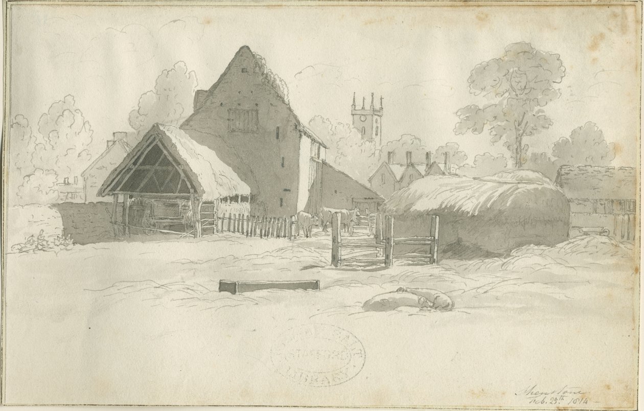 Shenstone - Çiftlik: sepya çizimi, nd [1788-1855] (çizim) by Henry Curzon Allport