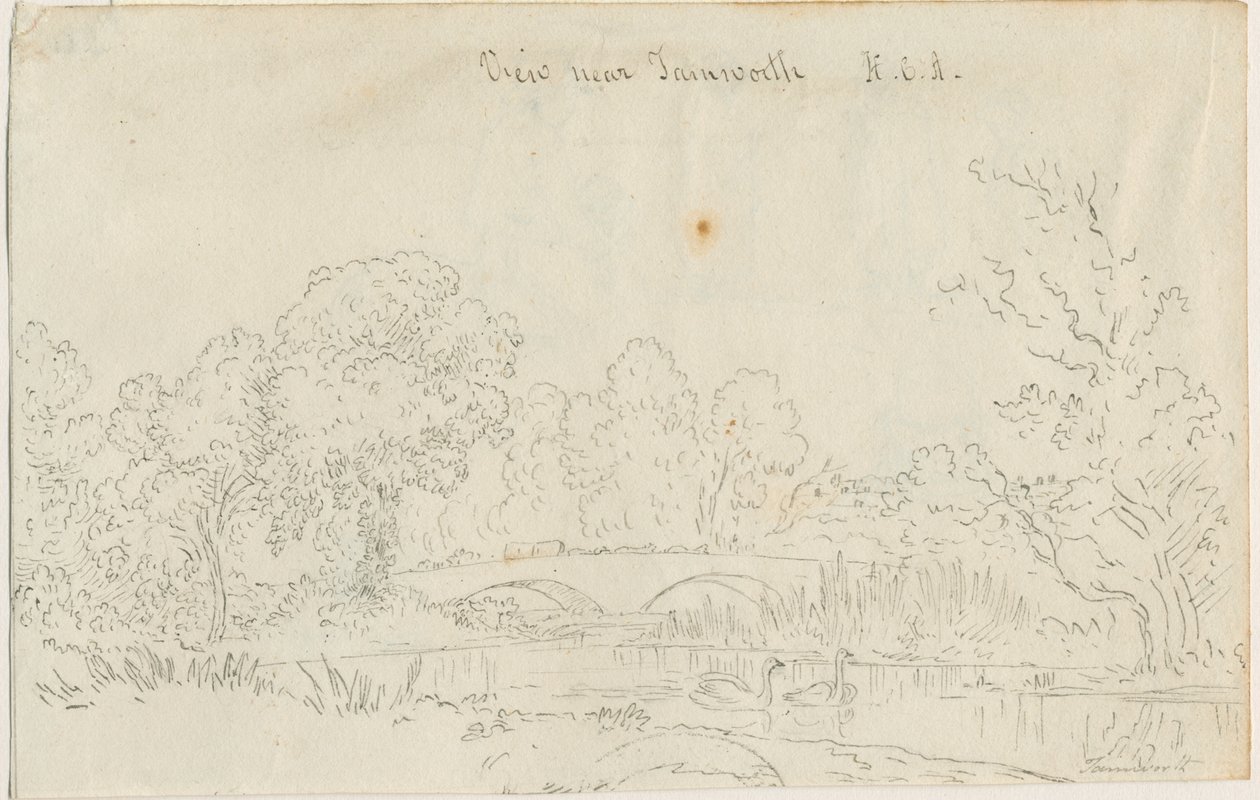 Tamworth - Köprü: karakalem, nd [1788-1855] by Henry Curzon Allport