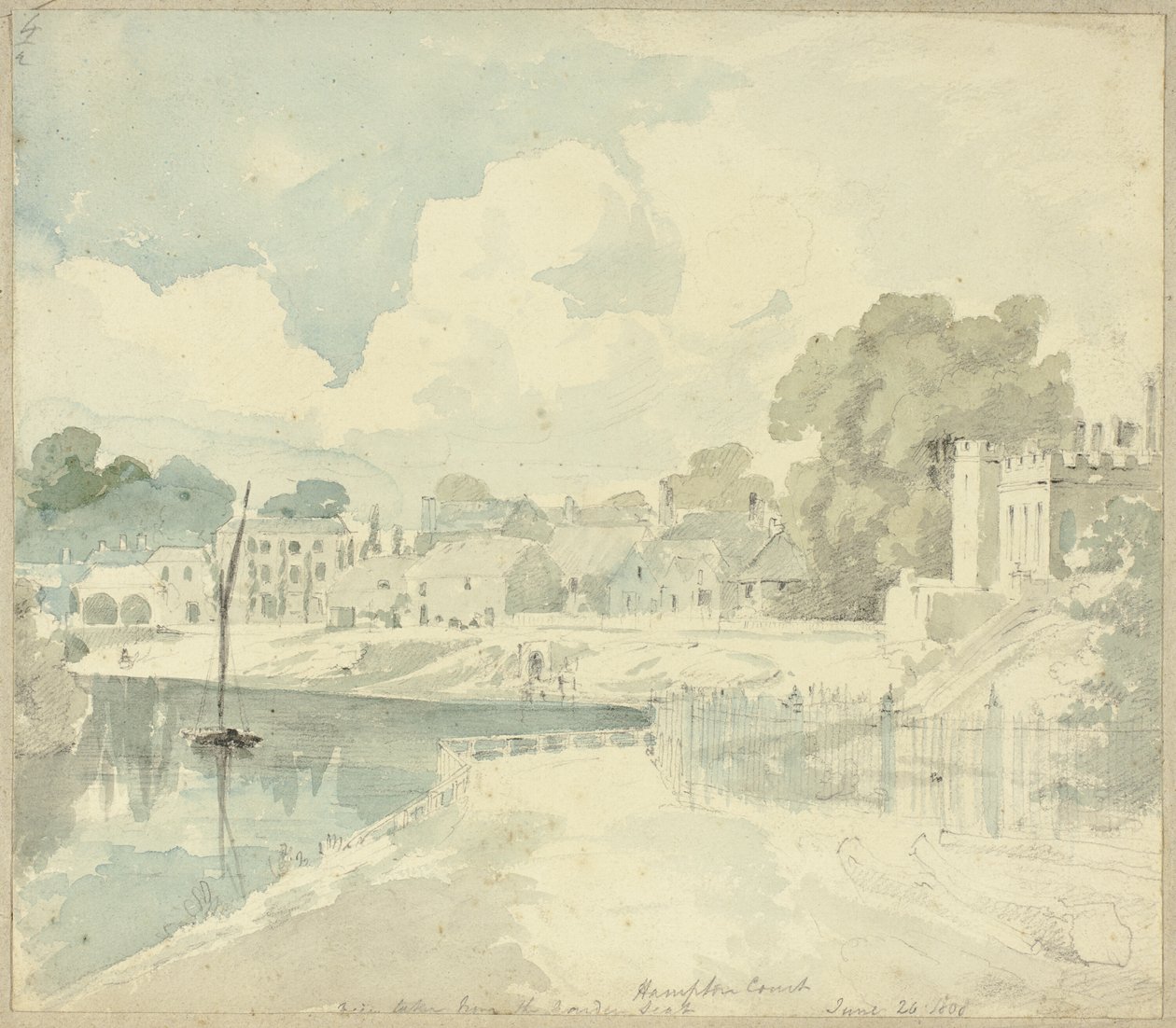 Bahçe Koltuğundan Hampton Court Görünümü by Henry Edridge
