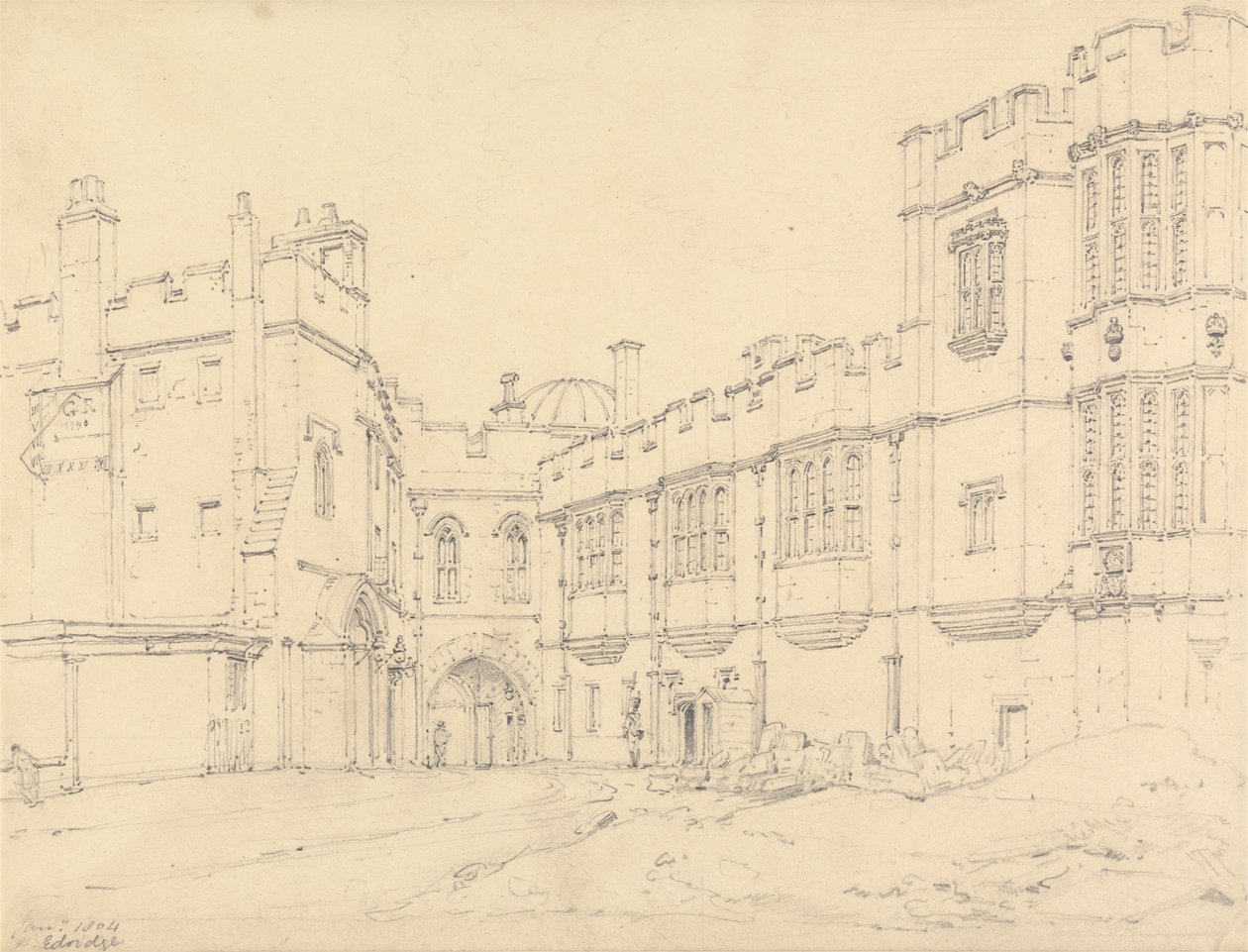 Kraliçe Elizabeth'in Galerisi ve Kara Prens Kapısı, Windsor by Henry Edridge