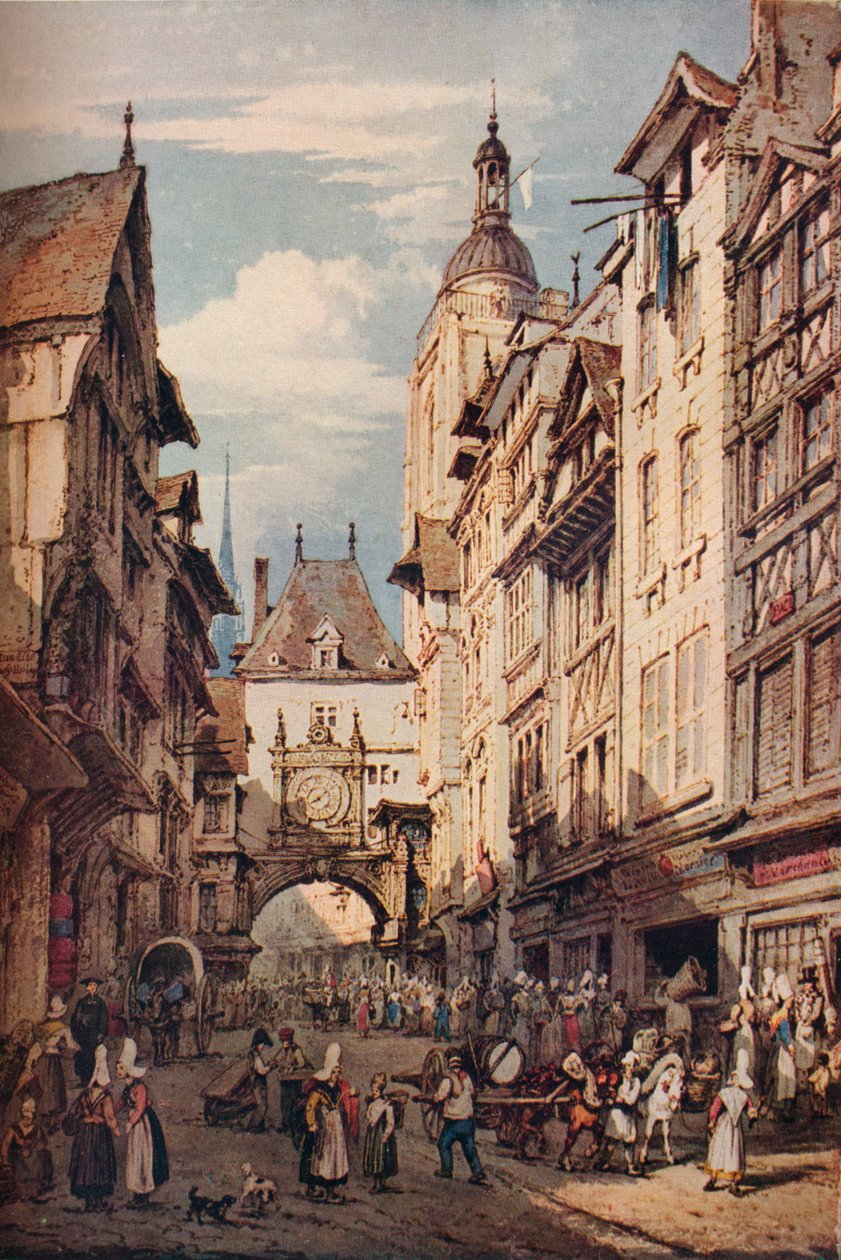 Rue De La Grosse Horloge, Rouen, 1821 by Henry Edridge