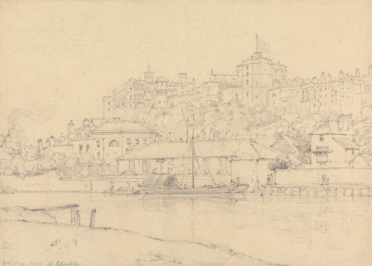 Brocas'tan Windsor Kalesi by Henry Edridge