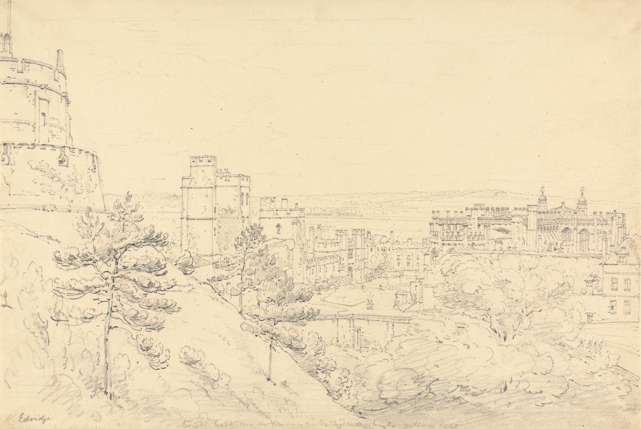 Yuvarlak Kulenin Buzulundan Windsor Kalesi by Henry Edridge