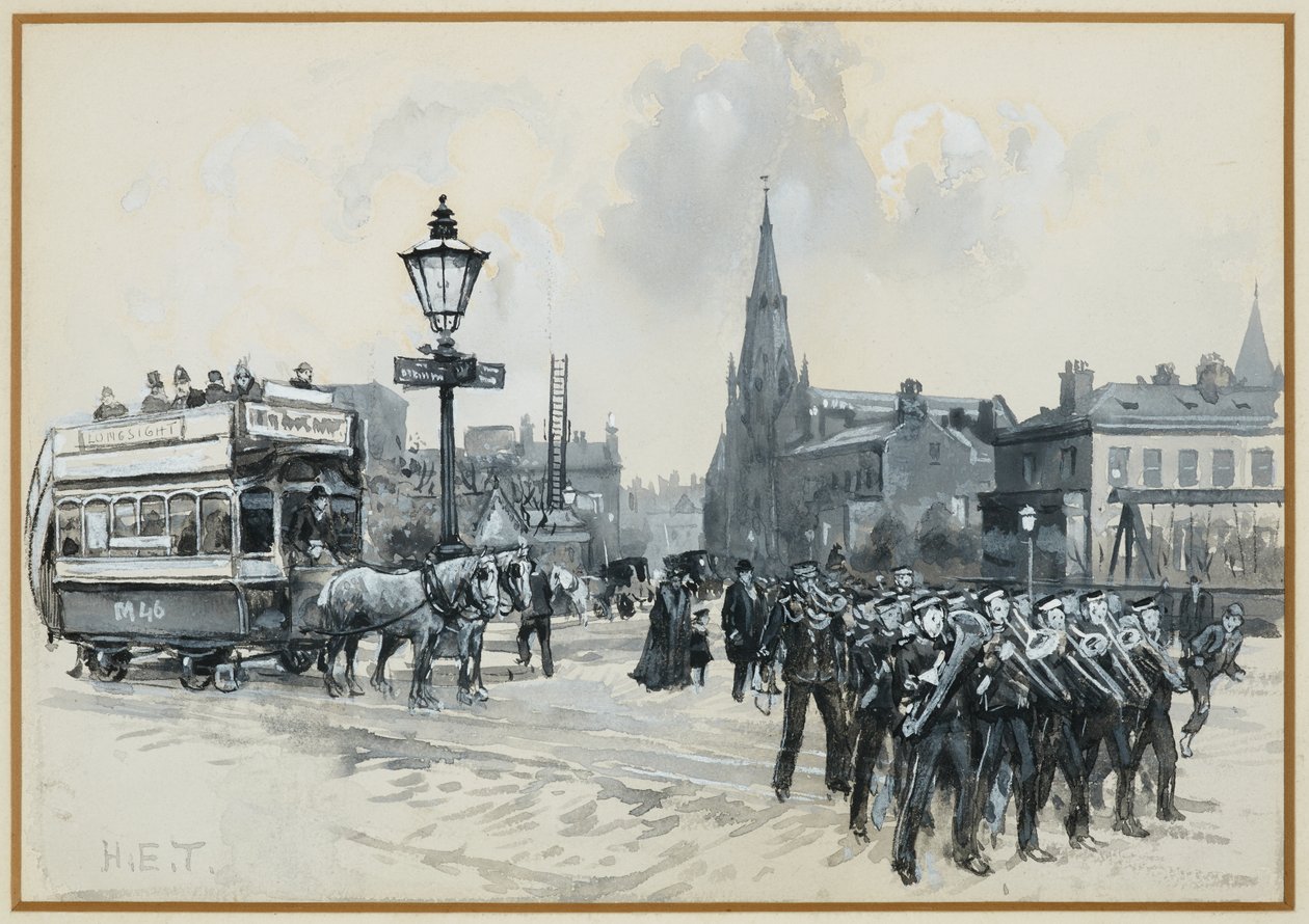 Ardwick Green ve Metodist Özgür Kilisesi by Henry Edward Tidmarsh