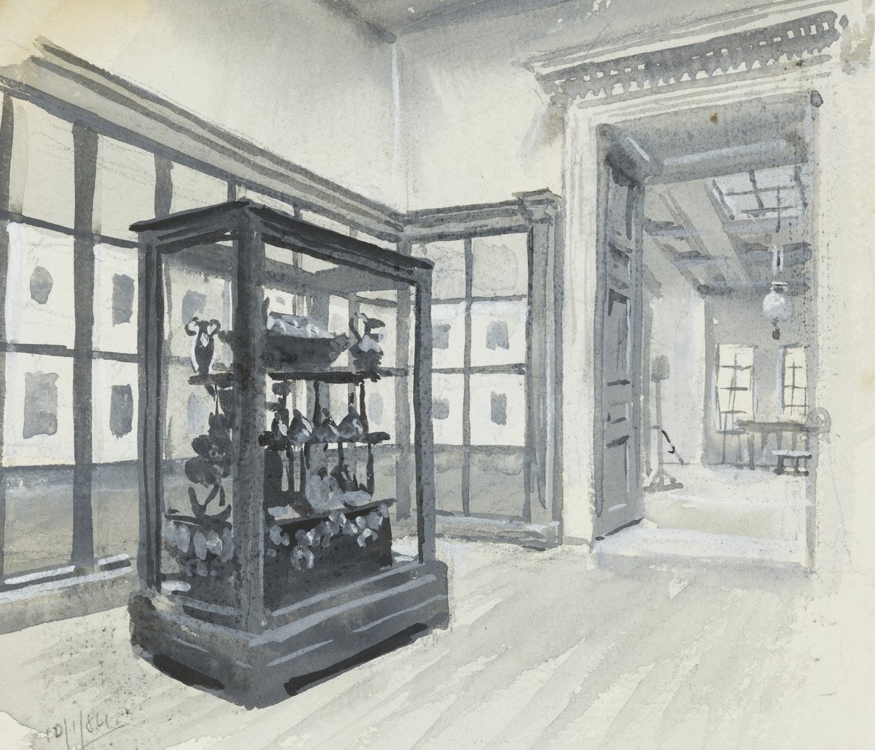 gravür galerisini gösteren British Museum'un iç görünümü by Henry Edward Tidmarsh