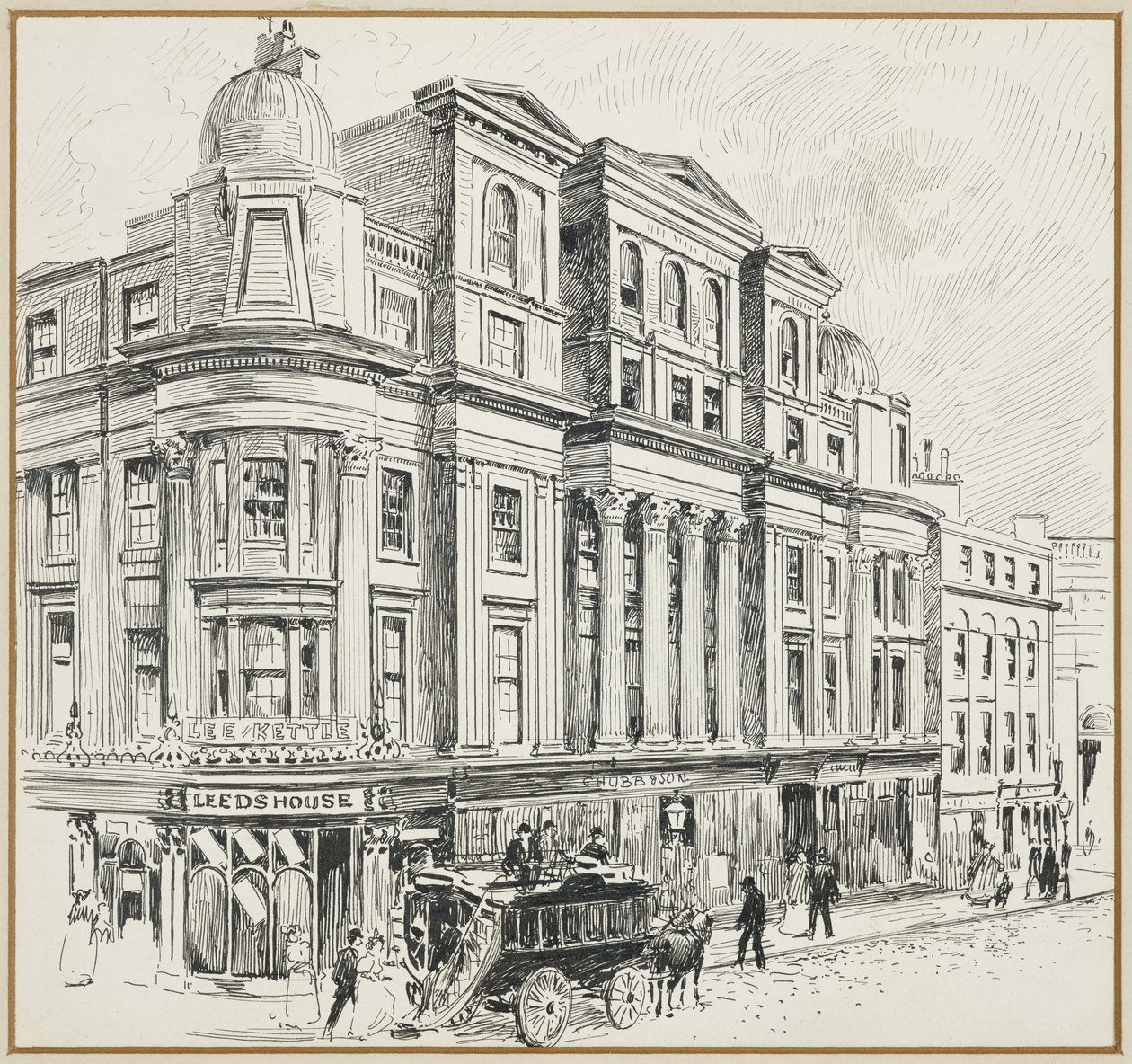 Neall's Buildings, Market Street, şimdiki Royal Exchange'in bulunduğu yer by Henry Edward Tidmarsh