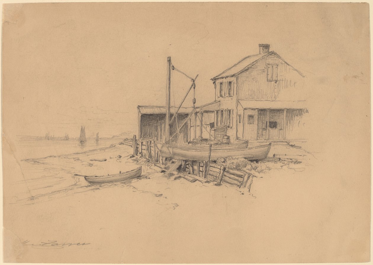 Balıkçı Tekneleri ve Kulübe by Henry Farrer
