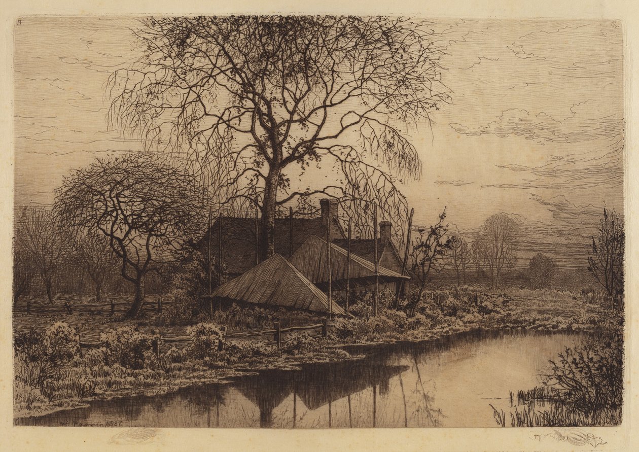 İsimsiz (Çiftlik Evi, Long Island) by Henry Farrer