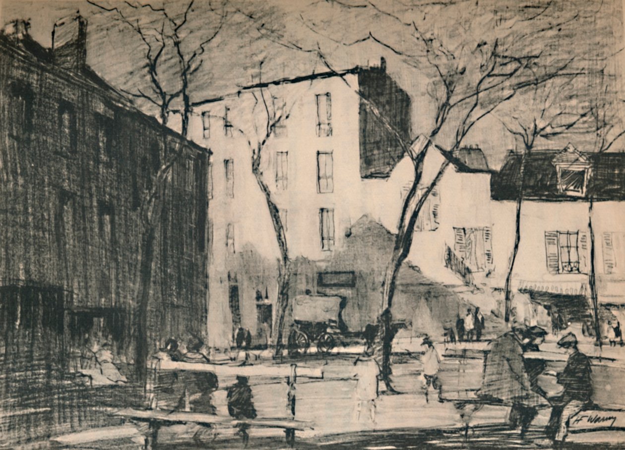La Place Du Tertre El değmemiş bir köy meydanı., c1927, 1927 by Henry Franks Waring