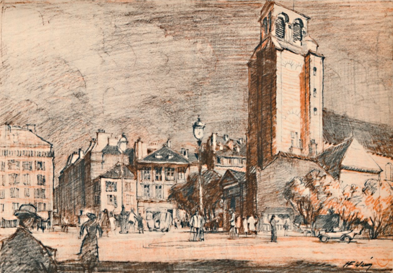 St. Germain Des Pres Eski mahallede., c1927, 1927 by Henry Franks Waring