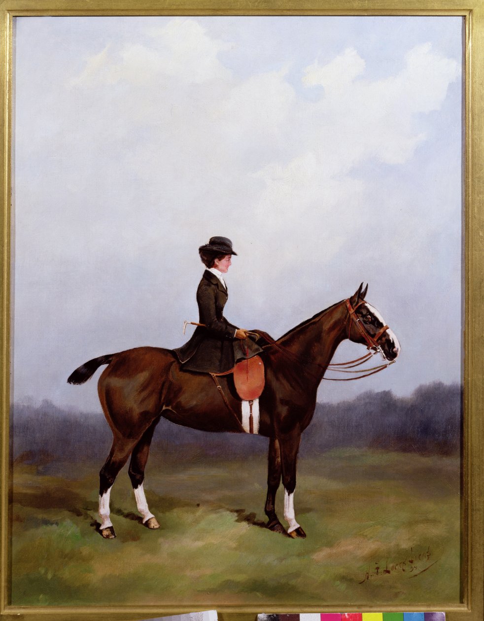 yan eyer sürme bayan by Henry Frederick Lucas Lucas