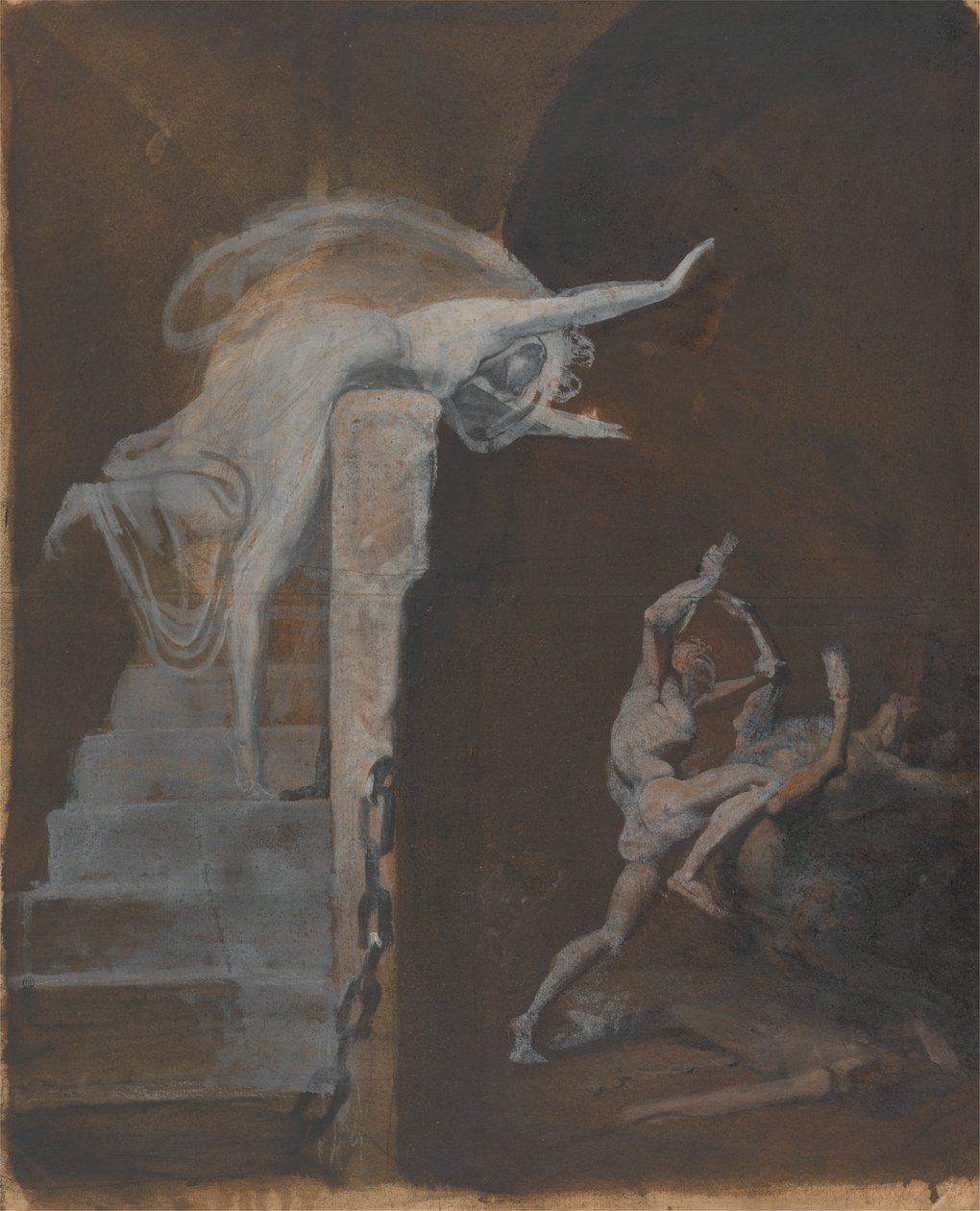 Ariadne, Theseus'un Minotor ile Mücadelesini İzlerken by Johann Heinrich Füssli